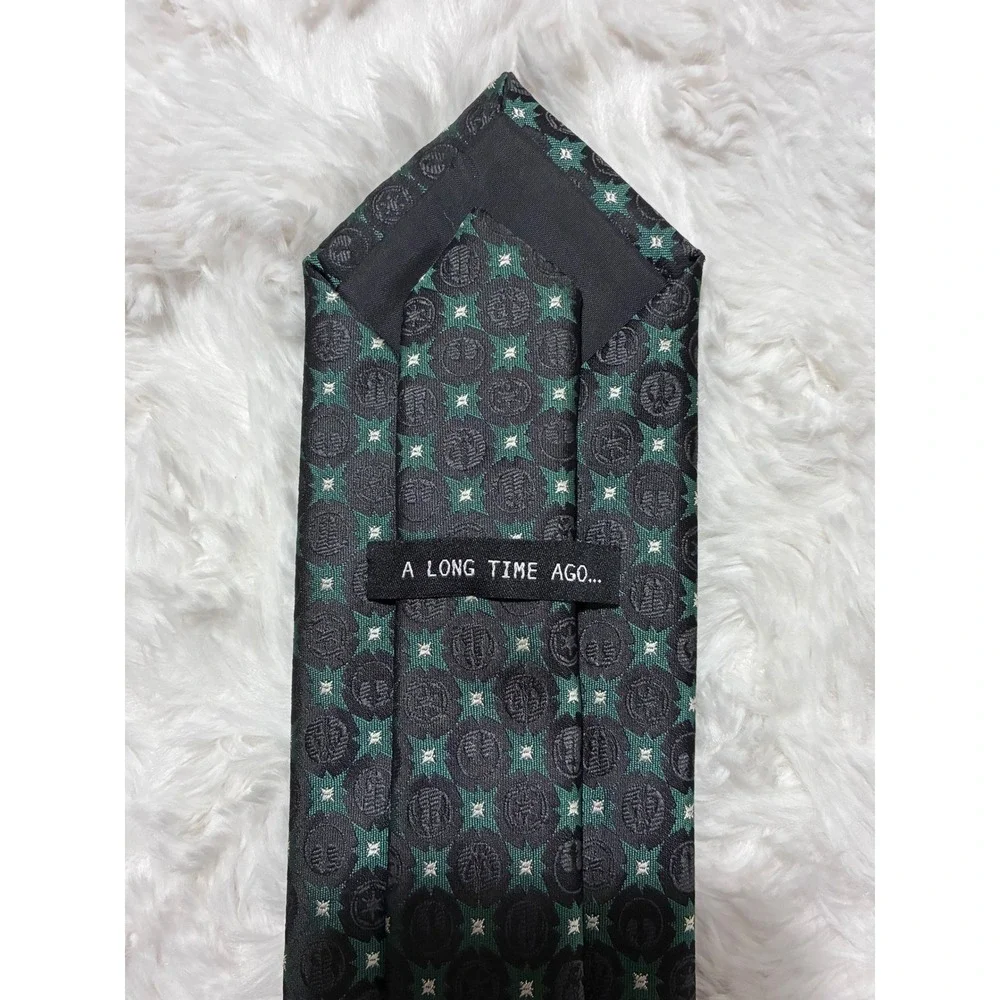 Star Wars Mens Necktie Black Green Geometric Galactic Empire Rebel Alliance Logo